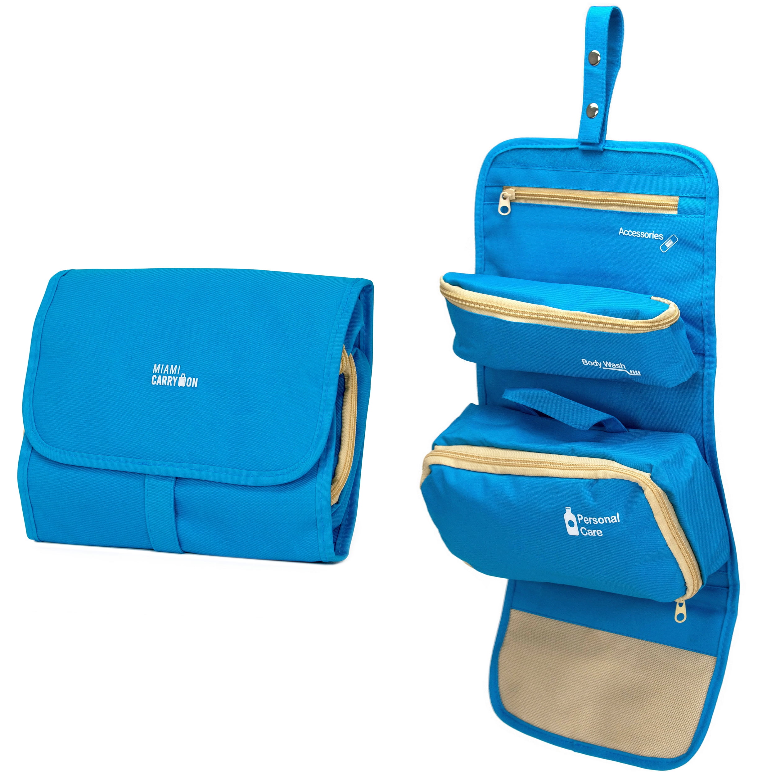 Miami CarryOn 3 in 1 Toiletry Bag - Folding / Hanging Toiletry Bag ...