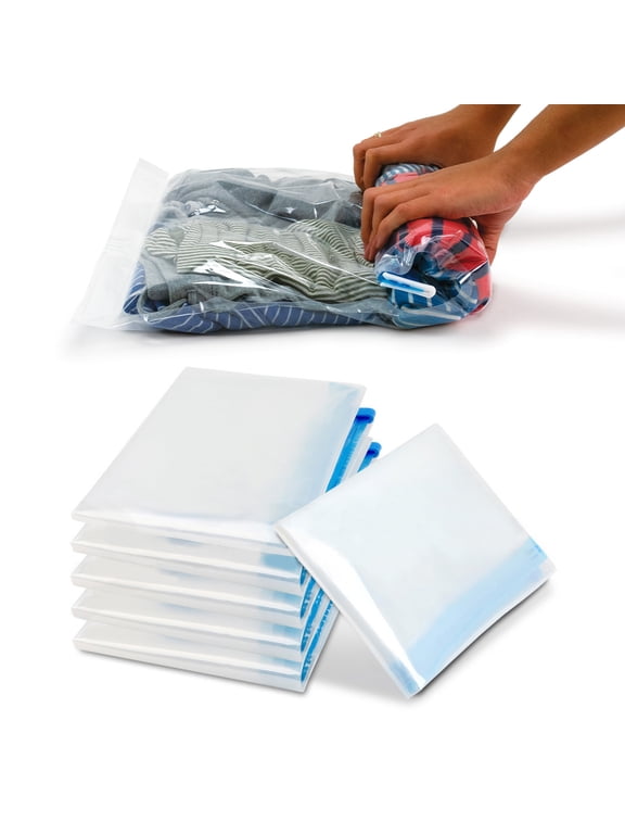 4 Piece Travel Roll-up Space Saving Bags, Clear