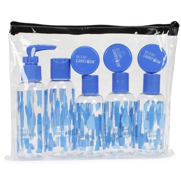 Miami CarryOn  9 Piece TSA Approved Travel Bottle Set - BPA Free (Splatter)