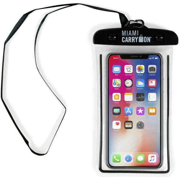 Miami CarryOn IPX8 Waterproof Smartphone Pouch, Submersible to 80ft (Black)