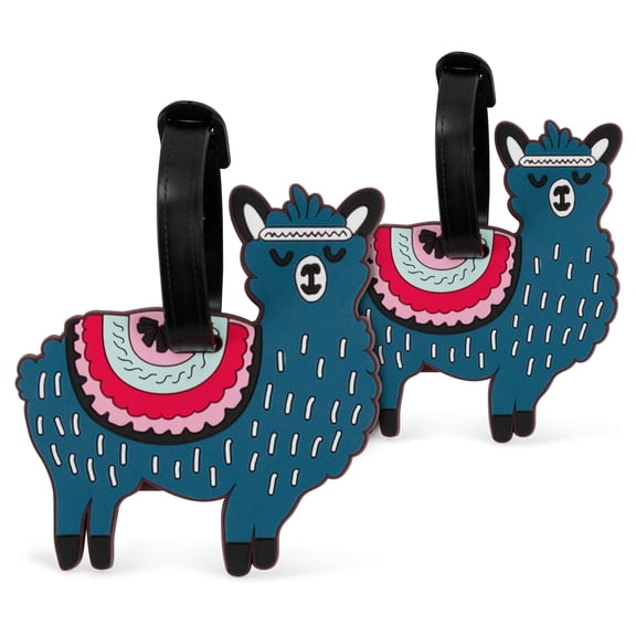 Miami Carryon Navy Llama Luggage Tags - Set Of 2