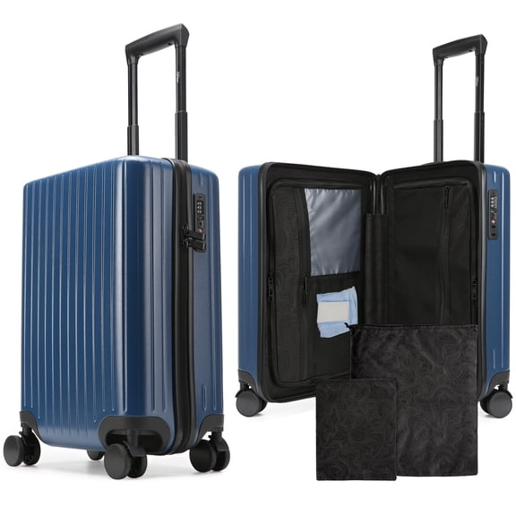 Miami CarryOn Ocean Polycarbonate 20-inch Carry-On Spinner Suitcase (Navy)