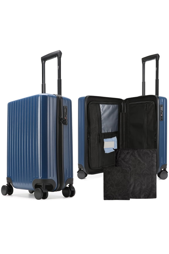 Ocean Polycarbonate 20-inch Carry-On Spinner Suitcase (Navy)