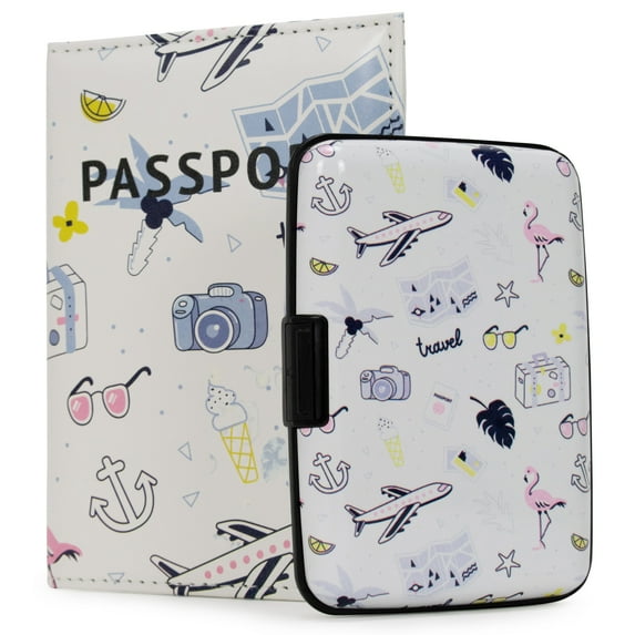 Miami CarryOn RFID Protected Wallet and Passport Cover Set (Vacationer)