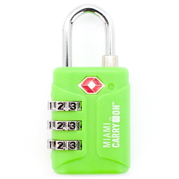 Miami CarryOn TSA Approved Combination Lock Luggage Lock, Green