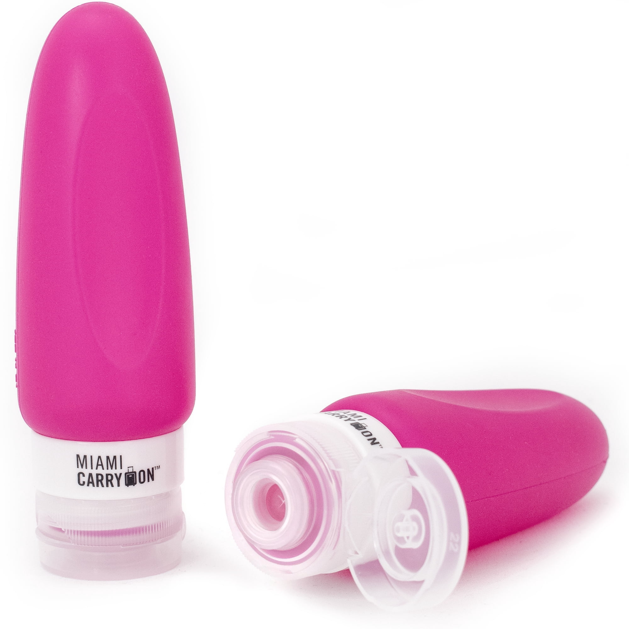Miami CarryOn TSA Approved Food Grade Silicone Travel Bottle Pair, FDA Approved