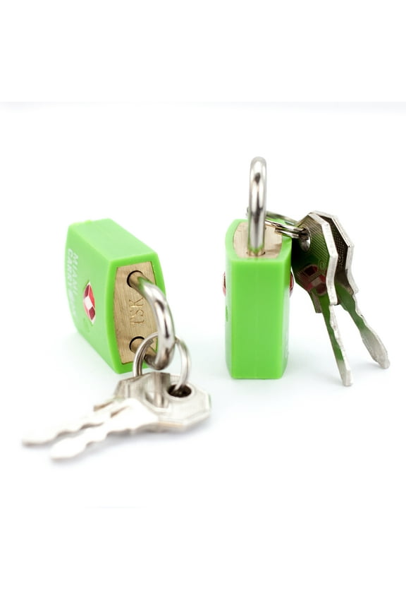 TSA Approved Padlock, Keyed Luggage Lock, 2 Pack - Green