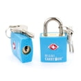 thumbnail image 1 of Miami CarryOn TSA Approved Padlock, Keyed Luggage Lock - 2 Pack, Light Blue, 1 of 4