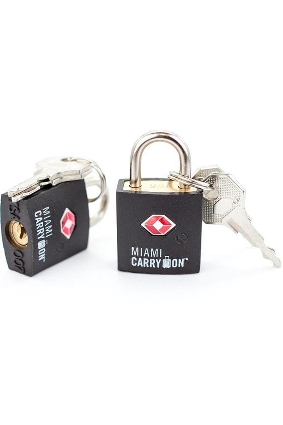 TSA Approved Padlock, Keyed Luggage Lock - Black