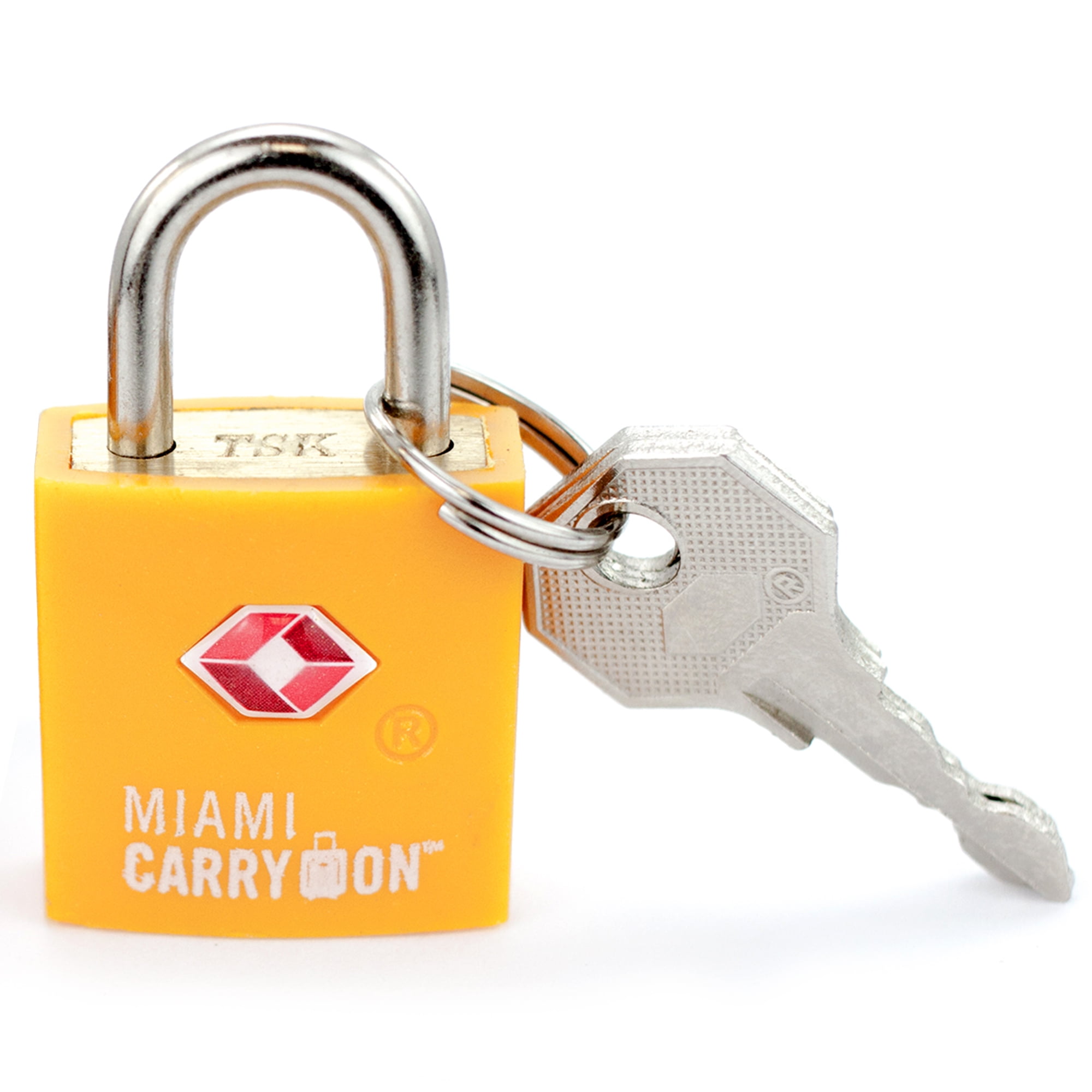 Miami CarryOn TSA Approved Padlock - TSA Keyed Luggage Lock - Orange
