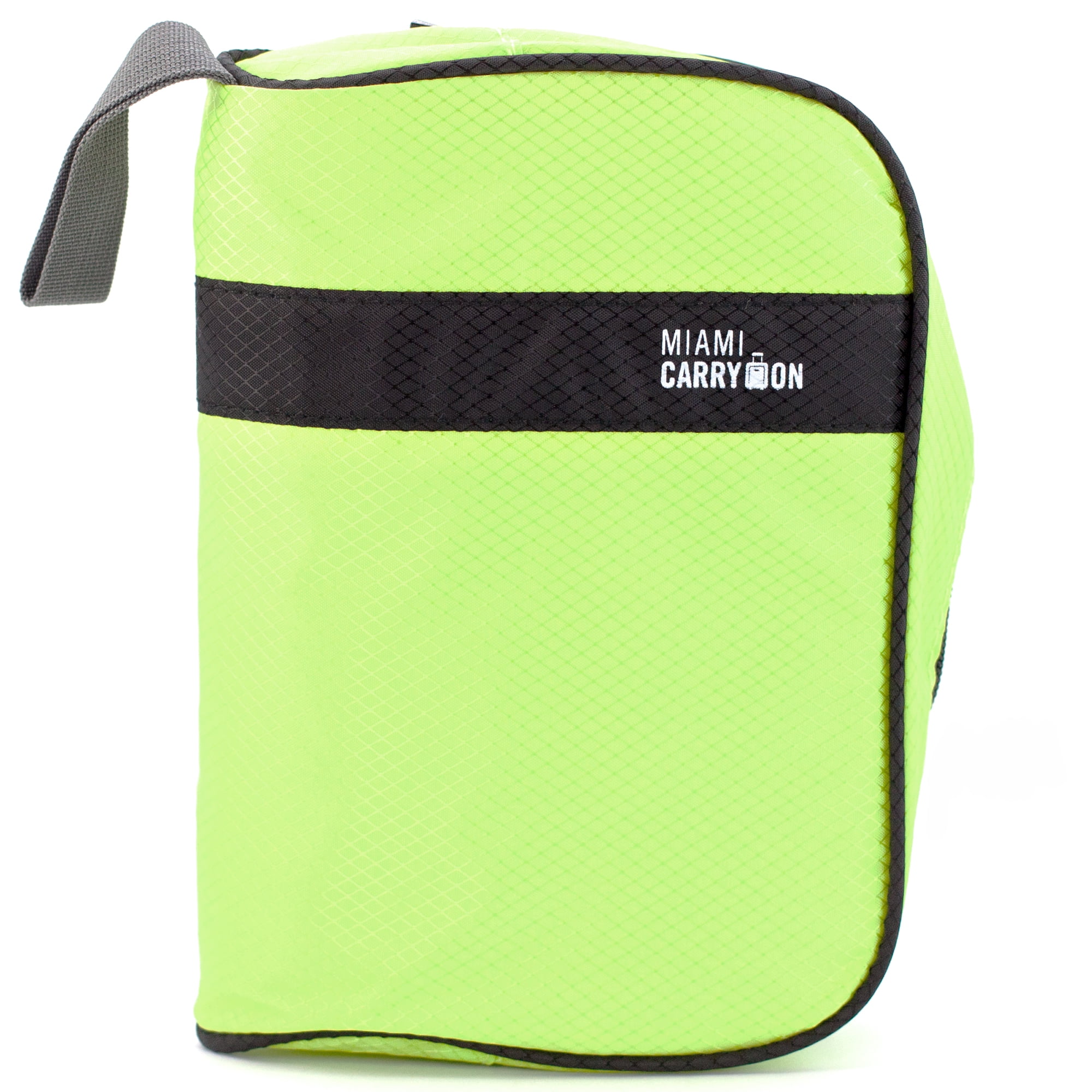 Miami CarryOn Travel Cosmetics Toiletry Handbag - Makeup Travel Organizer (Neon Yellow)