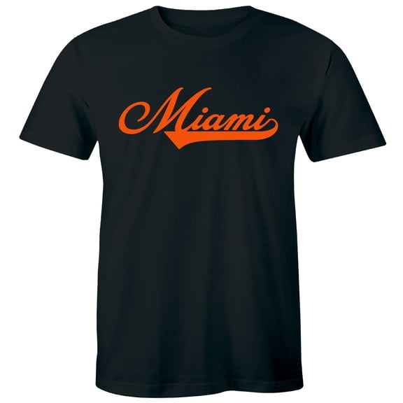 Miami City Script - Baseball, Home Run City America American USA Men's T-Shirt