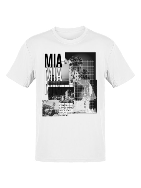 Miami Cityscape Urban Collage Men's White T-shirt