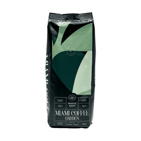 Miami Coffee Garden Breeze Brew, 12oz, Ground Coffee, 100% Arabica, Medium Roast