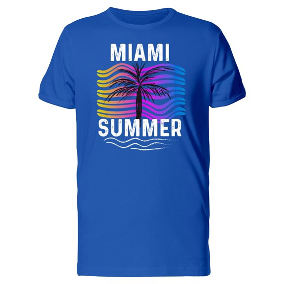 Miami Colorful Tropical Summer T-Shirt Men -Image by Shutterstock, Male Small