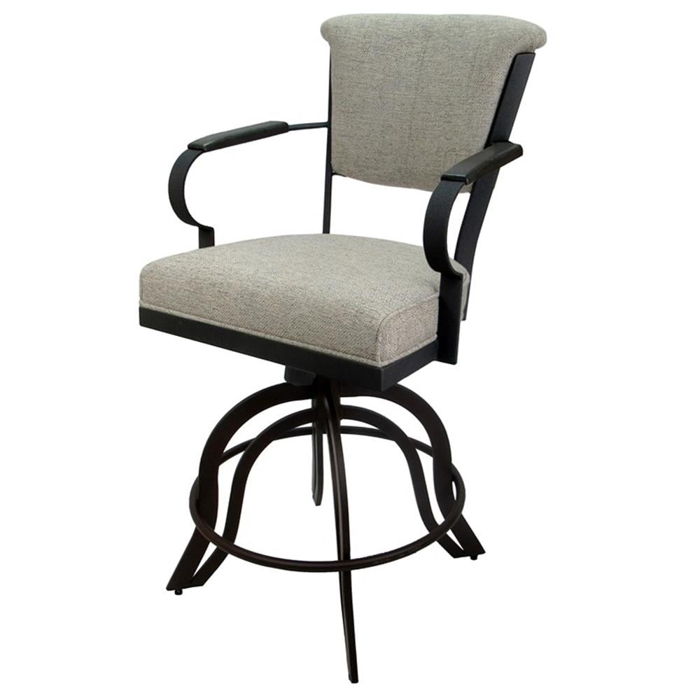 Portwood Ash Black Swivel Upholstered Bar Stool