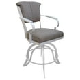 thumbnail image 1 of Miami Counter 26" Metal Bar Stool Wood Arm - A Base - Portwood Ash - White, 1 of 2
