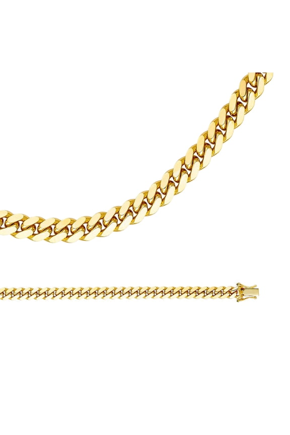 Miami Cuban Chain Solid 14k Yellow Gold Necklace Curb Link Heavy Big Large Genuine, 5.9 mm - 24 inch