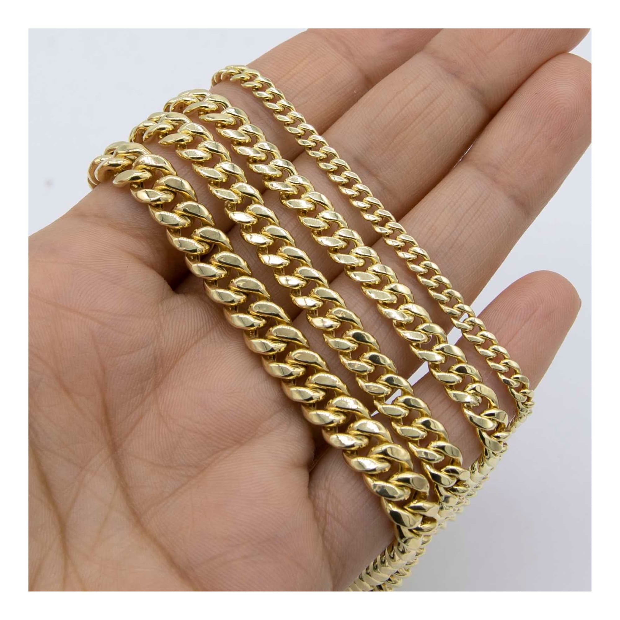 Miami Cuban Link Chain Anklet 10K & 14K Yellow Gold, Unisex Adult - Goldum NYC