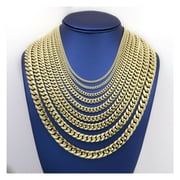 Miami Cuban Link Hollow Chain Necklace 10K Yellow Gold, Adult Unisex, ALL SIZES - Goldum NYC