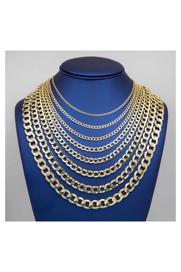 Miami Curb Link Chain Necklace 10K Yellow Gold, Adult Unisex, ALL SIZES - Goldum NYC