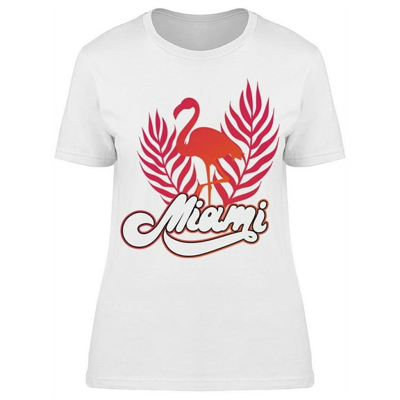 Miami Design With A Flamingo T-Shirt Women -Image by Shutterstock, Female Large