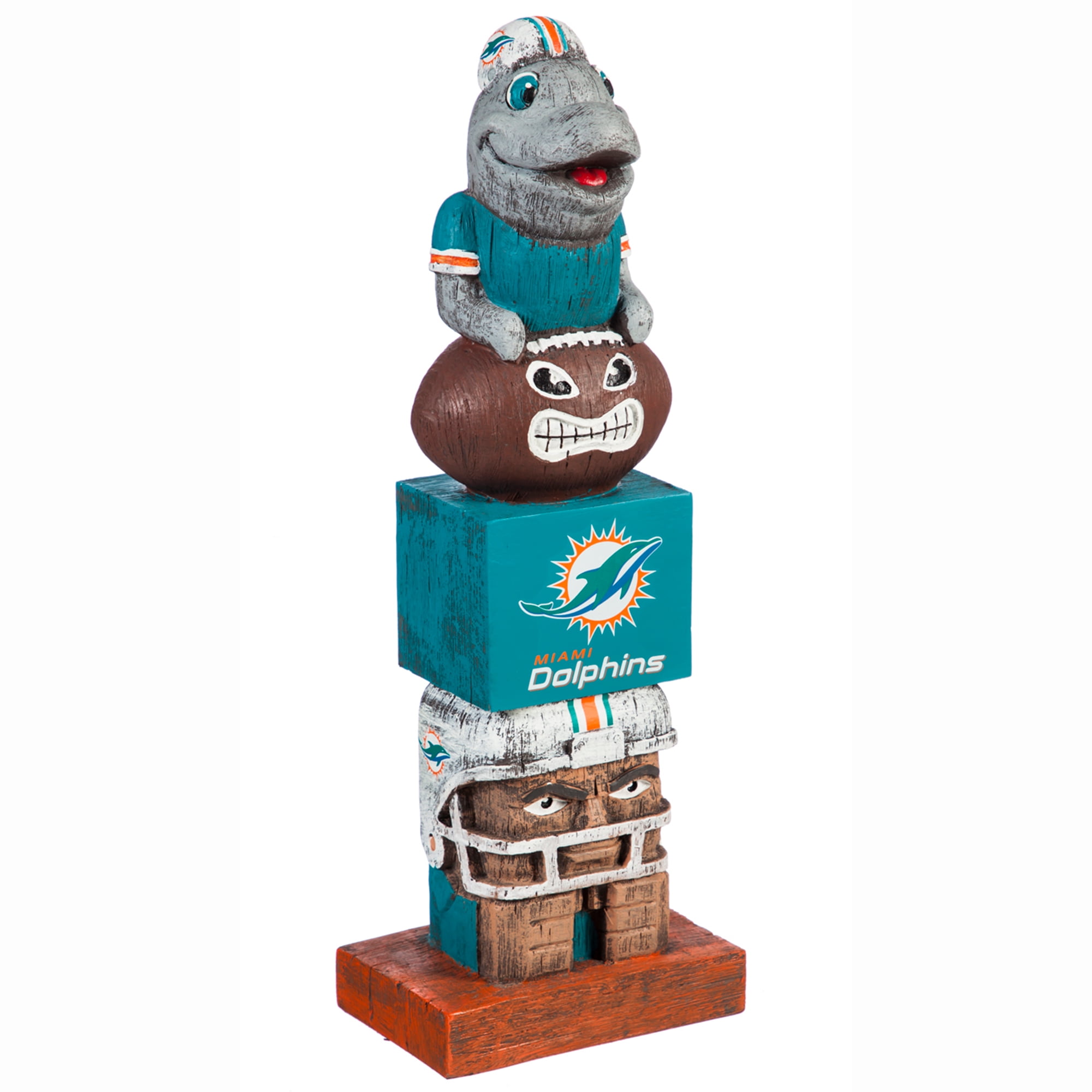 Miami Dolphins Hand-Painted Resin Tiki Garden Statue