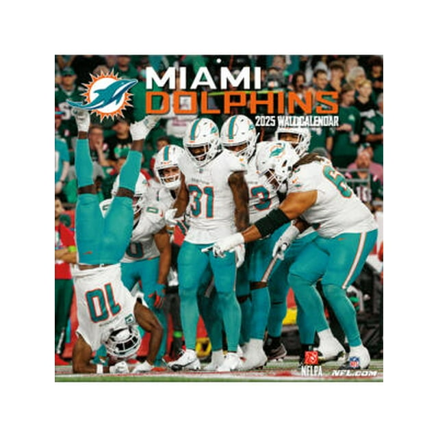 Miami Dolphins 2025 12x12 Team Wall Calendar