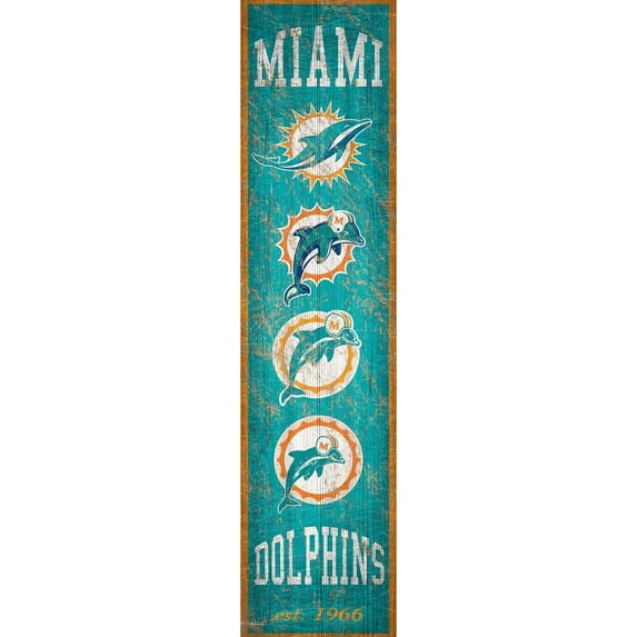 Miami Dolphins 6'' x 24'' Vertical Heritage Banner Sign