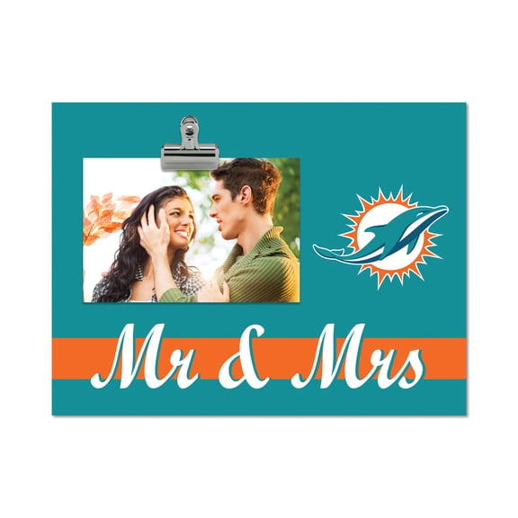 Miami Dolphins 8" x 10.5" Briteline Mr & Mrs Clip Frame