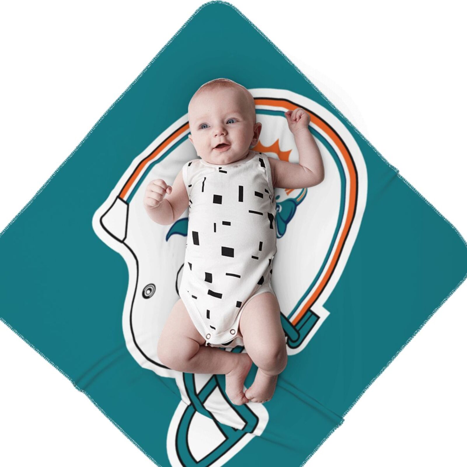 MiamiDolphins Baby Blanket 30''x40'' Newborn Baby Throw Soft Flannel