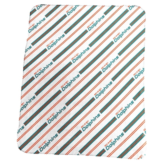Logo Brands Miami Dolphins 50" x 60" Classic Vertical Stripe Fleece Throw Blanket