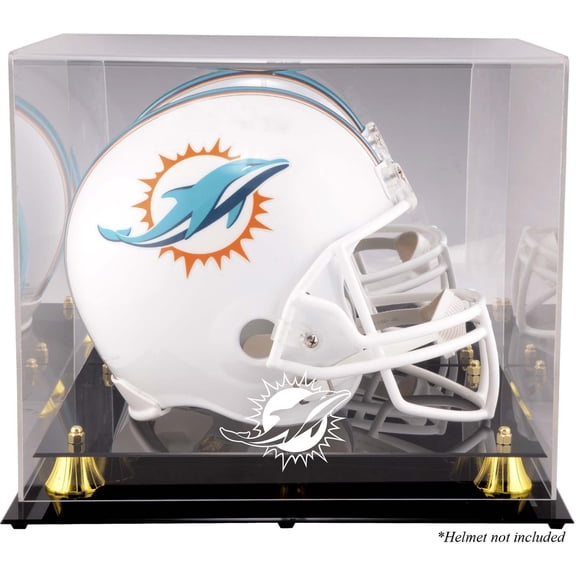 Miami Dolphins Golden Classic Helmet Display Case with Mirror Back