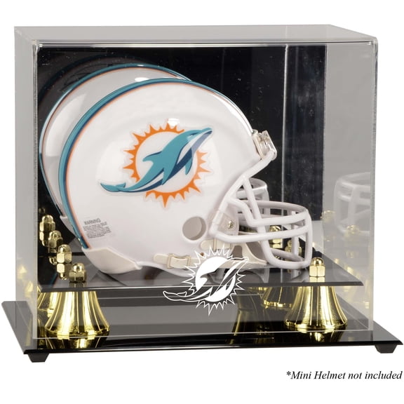 Miami Dolphins Golden Classic Mini Helmet Display Case - Fanatics Authentic Certified