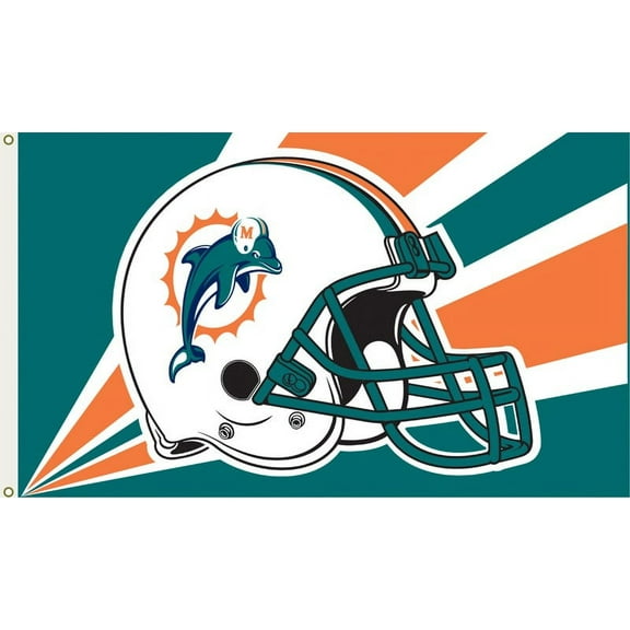 Miami Dolphins Helmet NFL Series Flag Size 3-by-5 Foot polyester Flag