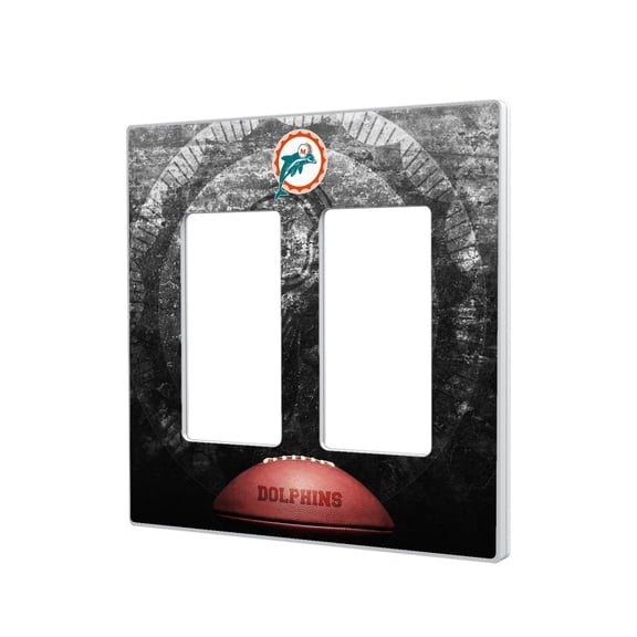 Miami Dolphins Legendary Design Double Rocker Lightswitch Plate
