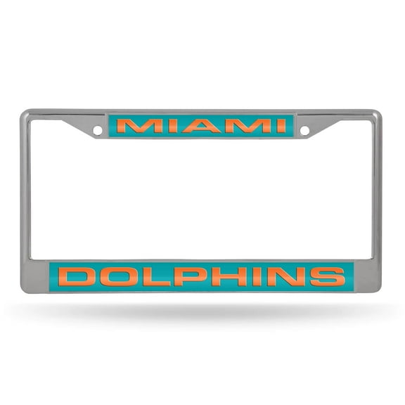 Miami Dolphins Laser Chrome License Plate Frame