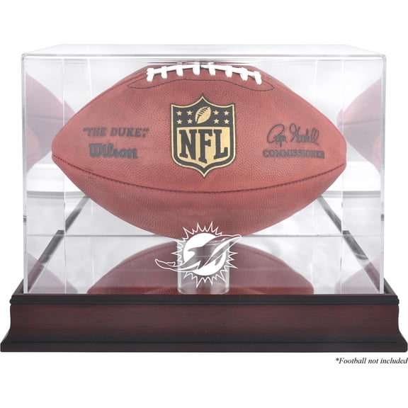 Miami Dolphins Mahogany Football Display Case with Mirror Back