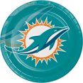 thumbnail image 1 of Miami Dolphins Round Paper Plates 24 Count for 24 Guests, 1 of 3