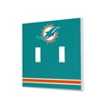 thumbnail image 1 of Miami Dolphins Stripe Double Toggle Light Switch Plate, 1 of 4