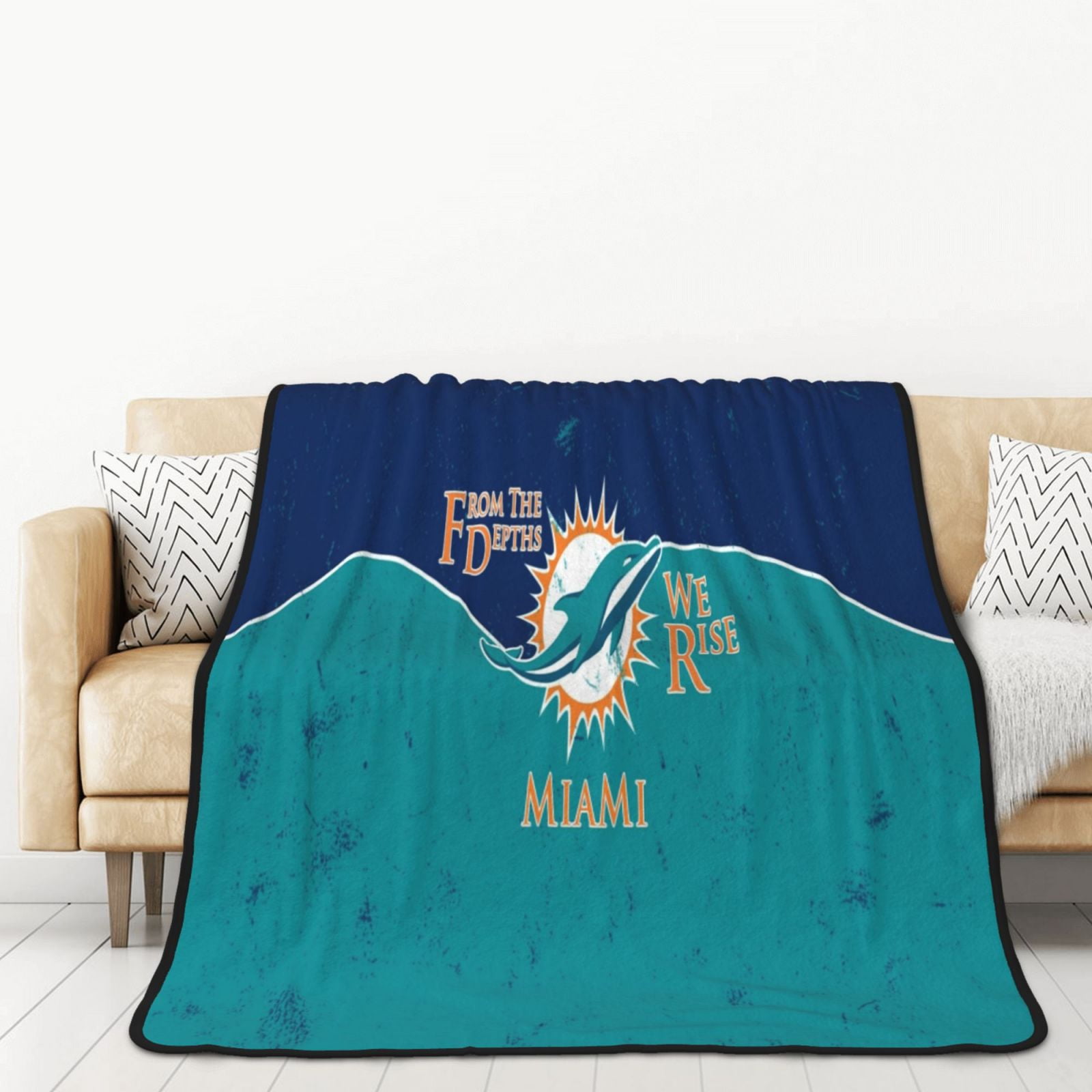 MiamiDolphins Throw Blanket 60x80in Ultra Soft Cozy Warm Comfortable