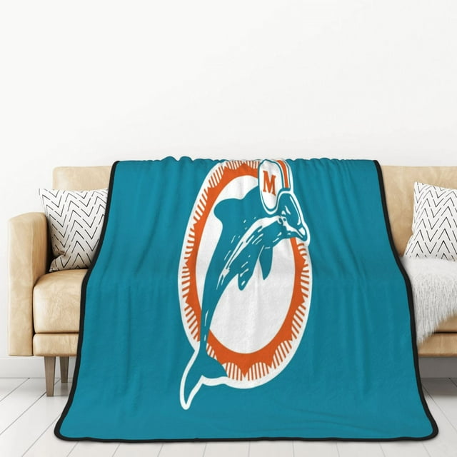 MiamiDolphins Throw Blanket 60x80in Ultra Soft Cozy Warm Comfortable