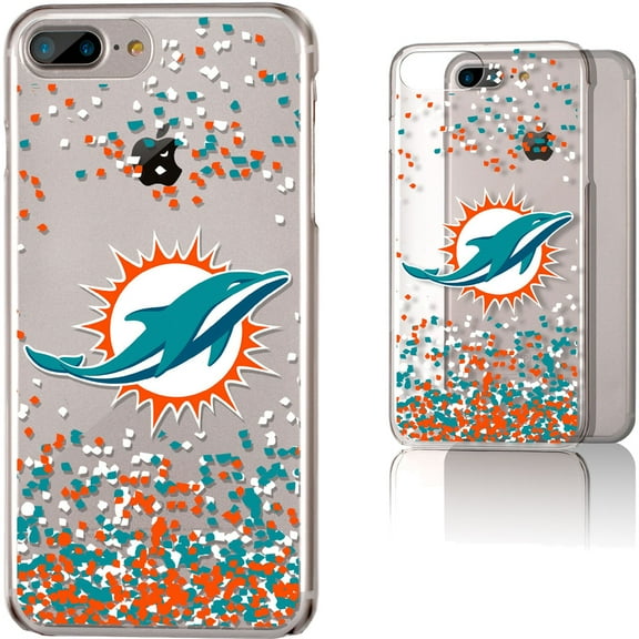 Miami Dolphins iPhone Clear Case with Confetti Design