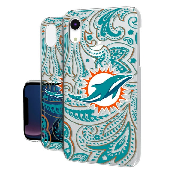 Miami Dolphins iPhone Clear Paisley Design Case