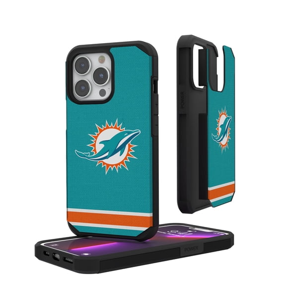 Miami Dolphins iPhone Rugged Stripe Design Case