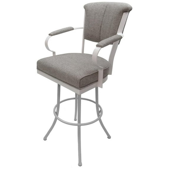 Miami Extra Tall 34" Metal Bar Stool - Noam Base - Portwood Ash - White