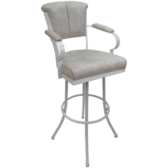 Miami - Extra Tall 34" Metal Bar Stools - Outlier Stucco (Smoke) - White frame
