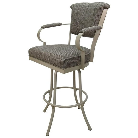 Miami Extra Tall 34" Metal Bar Stools on A Base - Hemsath Driftwood - Beige