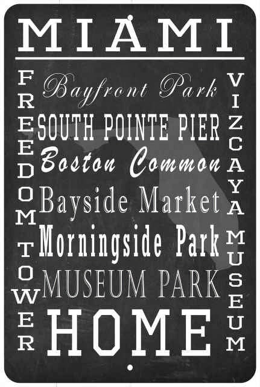 Miami Signs Fun Miami FL Landmarks Novelty Gift 8x12 Metal Sign 108120065017 - Walmart.com