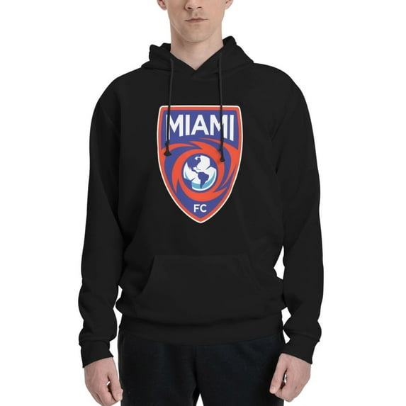 Miami Fc Men Fleece Hoodie Casual Pullover Sweatshirt With Kangaroo Pocket